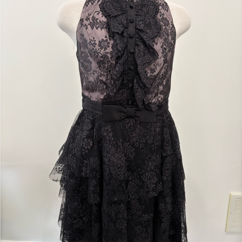 Jill Stuart Black Lace Midi Dress